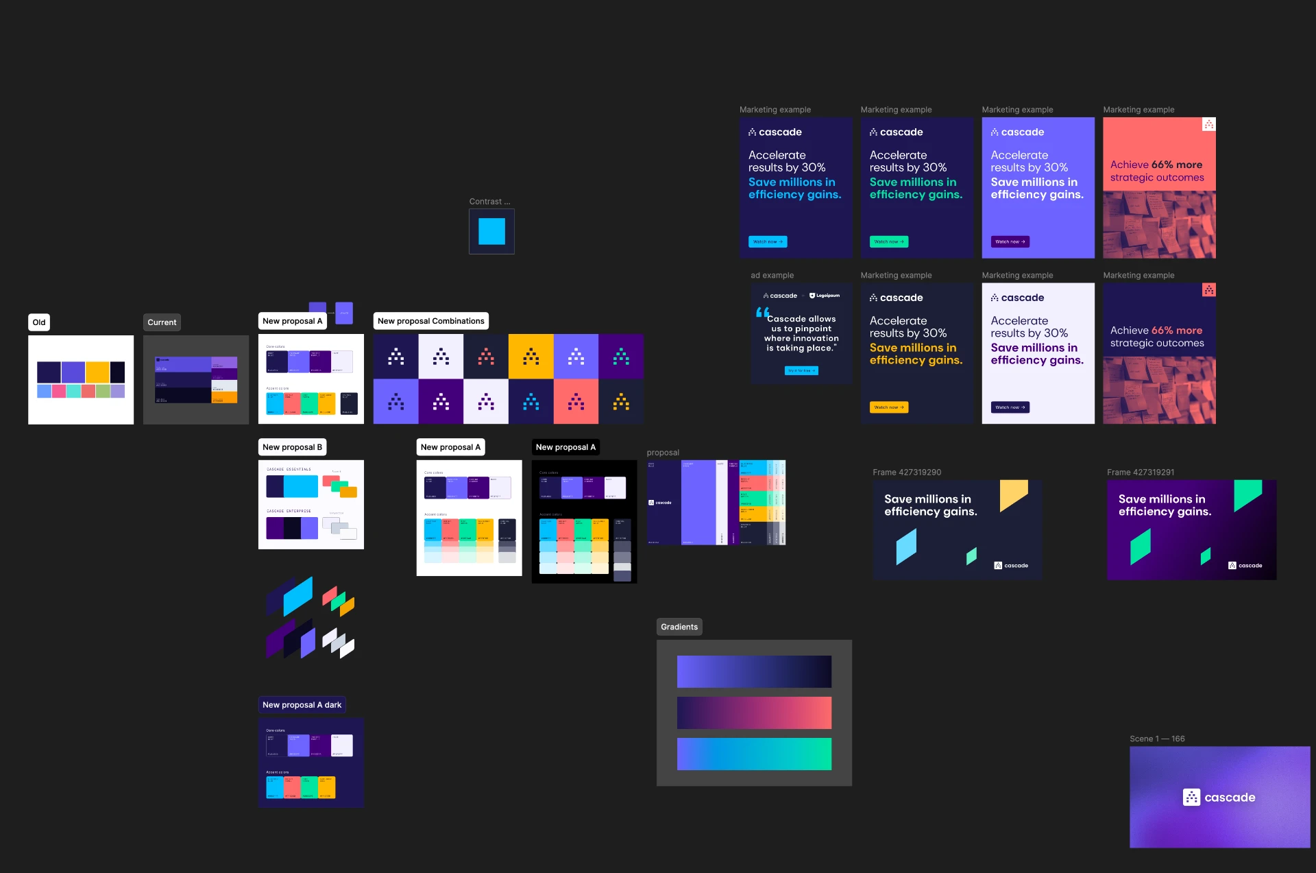 Cascade brand refresh · color and logo explorations