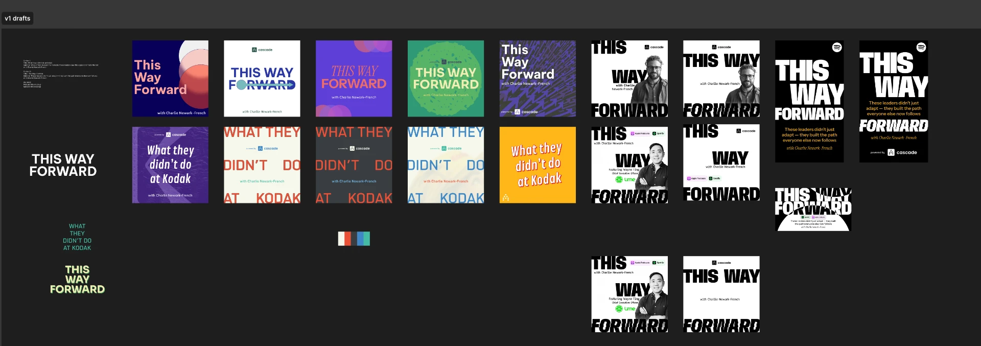 This Way Forward · cover art drafts