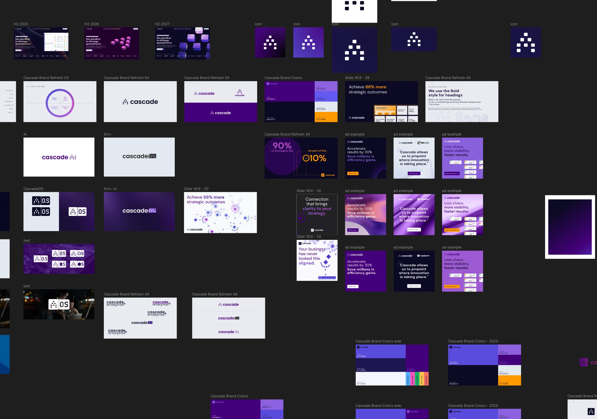 Cascade brand refresh · icons and ad examples